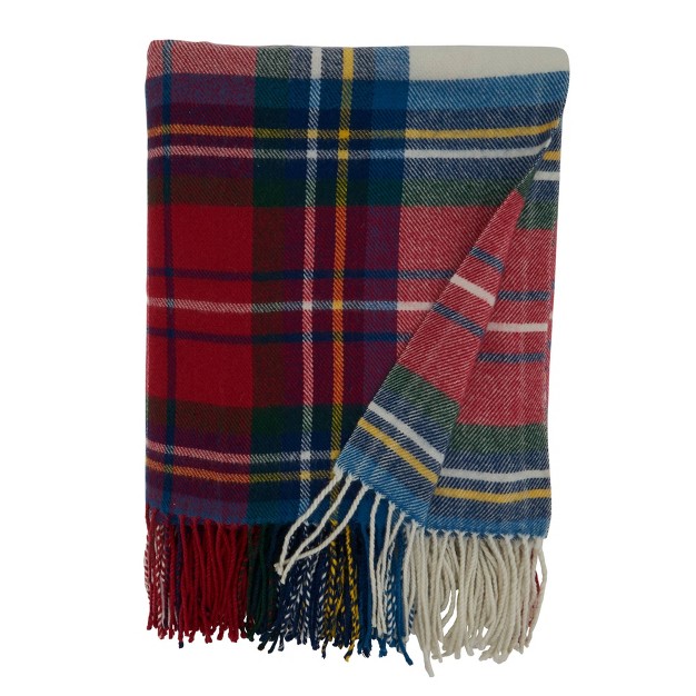 Casual Plaid Design Throw Blanket Saro Lifestyle