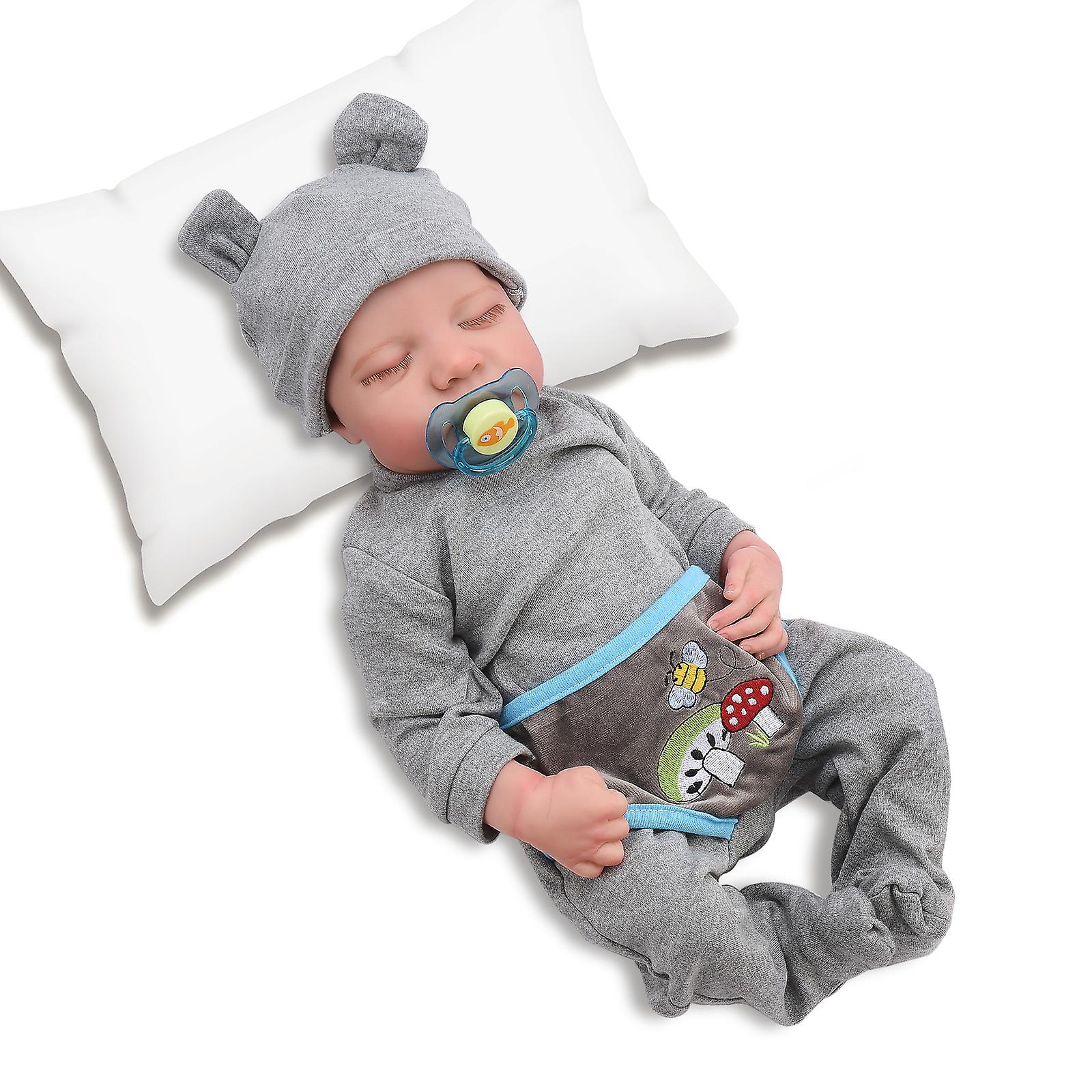 Simulated Baby Rebirth Doll Male Exquisite Painted 2 (48cm Full Silicone Rubber Bottle And Nipple)