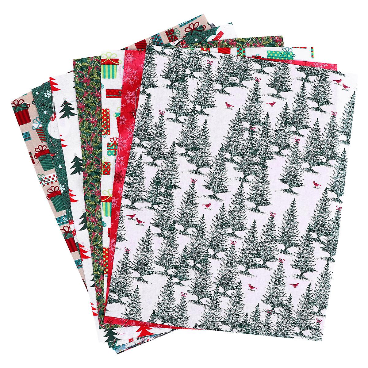 10 Sheets Christmas Patchwork Cloth Cotton Floral Pattern Diy Cloth Fabric Cloth