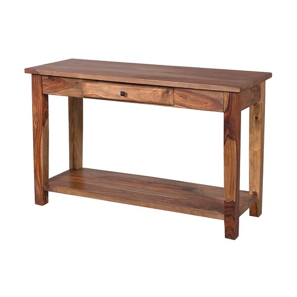 Porter Designs Taos Traditional Solid Sheesham Wood Console Table， Brown