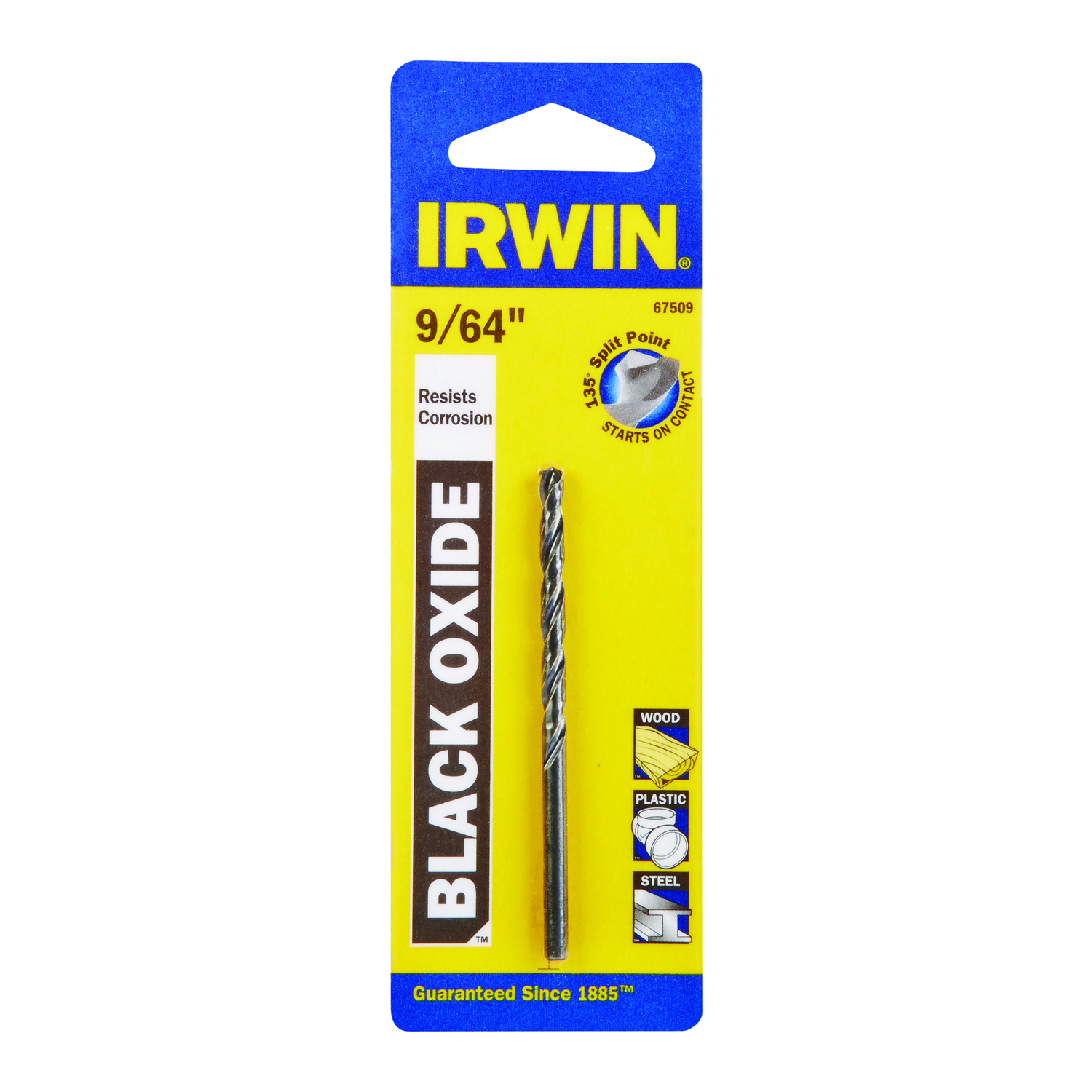 Irwin 9/64 in. X 2-7/8 in. L High Speed Steel Drill Bit 1 pc