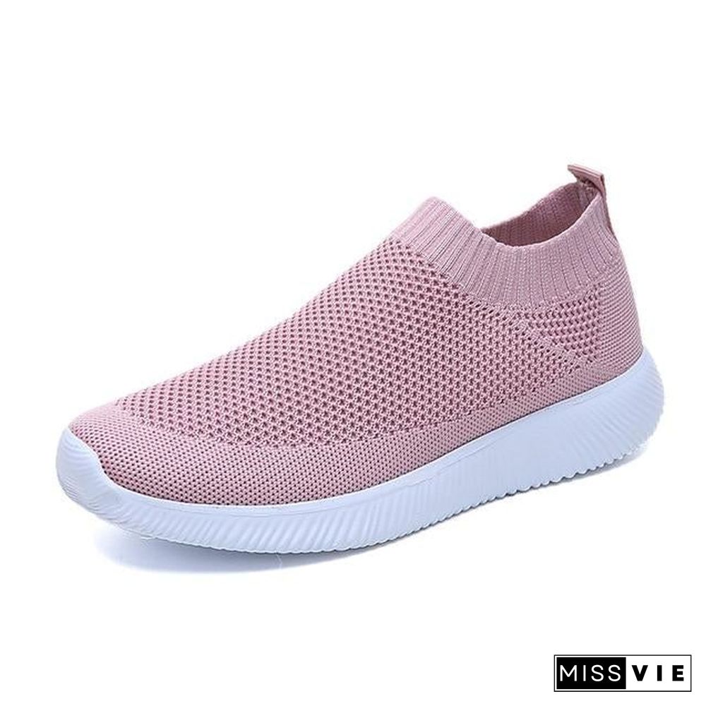 Women Sneakers Female knitted Vulcanized Shoes Casual Slip On Flats Ladies Sock Shoes