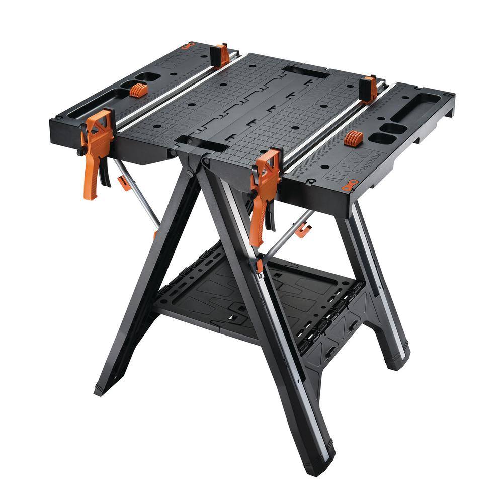 Worx Pegasus Multi-Function Work Table and Sawhorse with Quick Clamps and Holding Pegs WX051