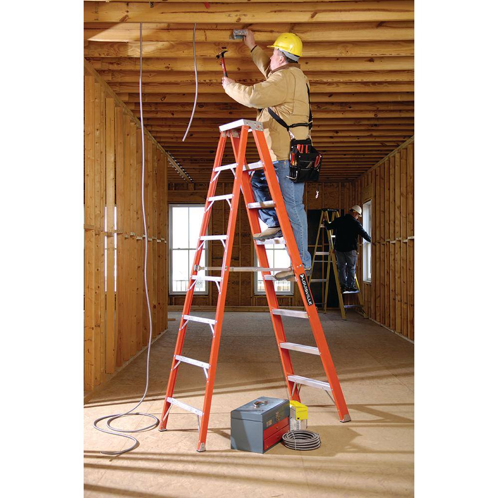 Louisville Ladder 8 ft. Fiberglass Step Ladder with 375 lbs. Load Capacity Type IAA Duty Rating FS1308HD