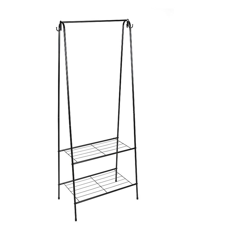 Organize It All Garment Rack with 2 Tier Shelving