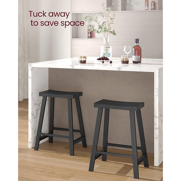 VASAGLE Bar Stools， Set of 2 Bar Chairs， Kitchen Breakfast Bar Stools