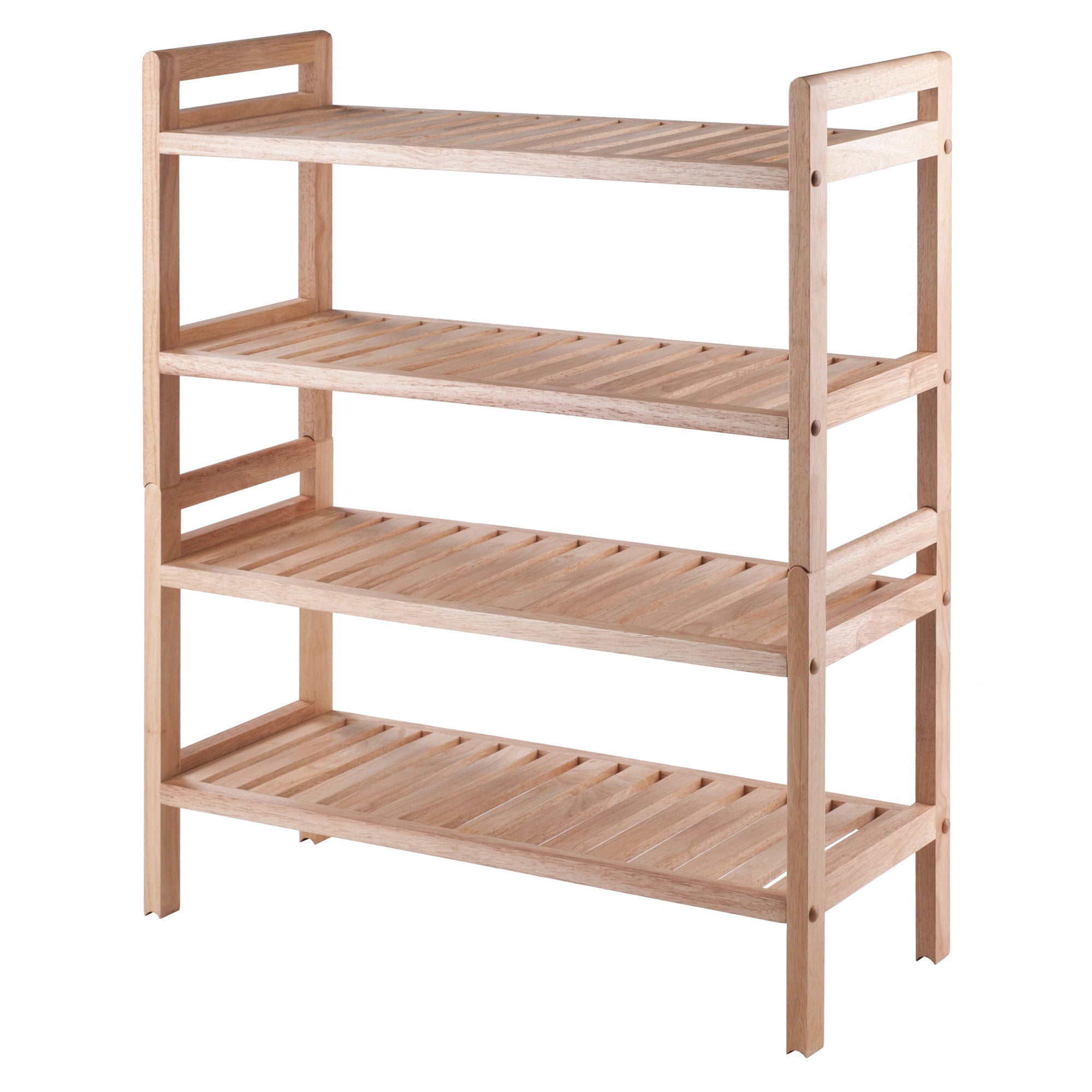 Winsome Wood Mercury 2-Piece Stackable Shoe Rack， Natural Finish