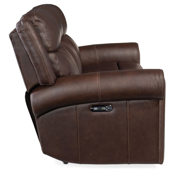 Oberon Dark Wood Zero Gravity Power Sofa with Power Headrest