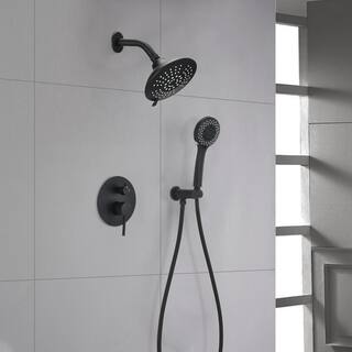 YASINU 5-Spray Hand Shower and Shower Head Combo Wall Bar Shower Kit in Matte Black YNAE865MB