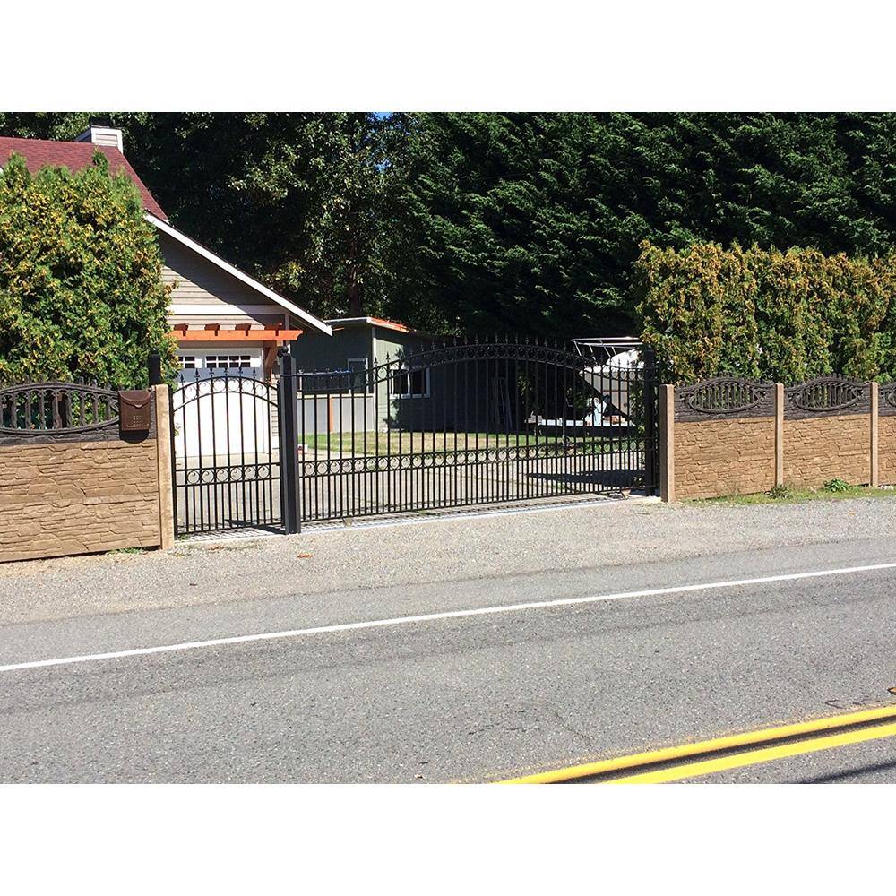 ALEKO London Style 12 ft. x 6 ft. Black Steel Single Slide Driveway Fence Gate DG12LONSSL-HD