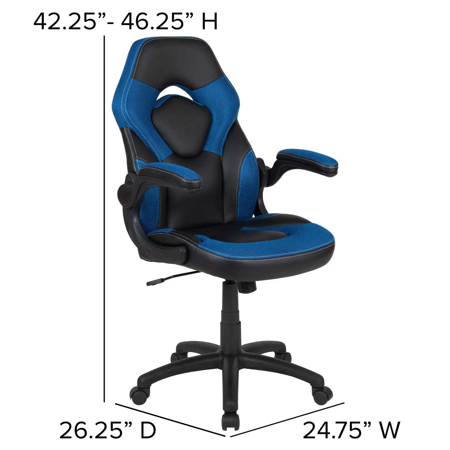 X10 Black/Blue Leather/Mesh Office Chair