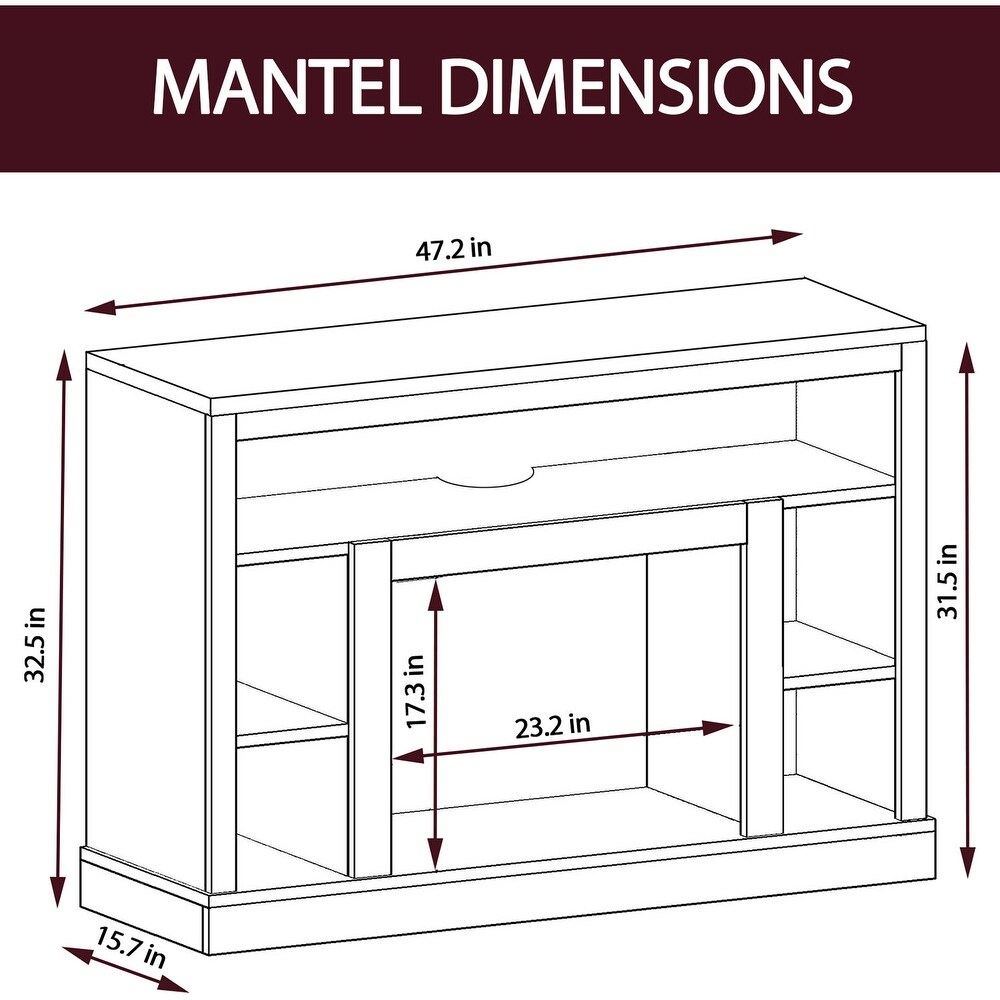 Cambridge 47 In. Electric Fireplace with a Multi Color LED Insert and Mahogany Mantel