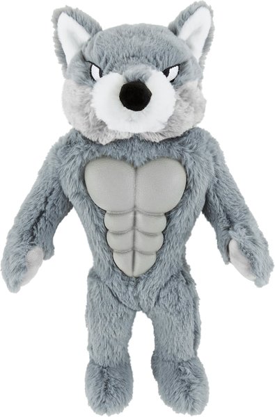 Frisco Muscle Plush Squeaking Wolf Dog Toy