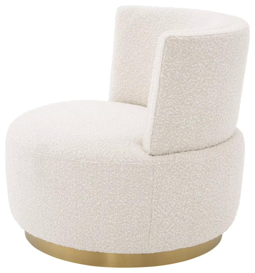 Boucl√© Upholstered Swivel Chair  Eichholtz Alonso   Contemporary   Armchairs And Accent Chairs   by Oroa   Distinctive Furniture  Houzz