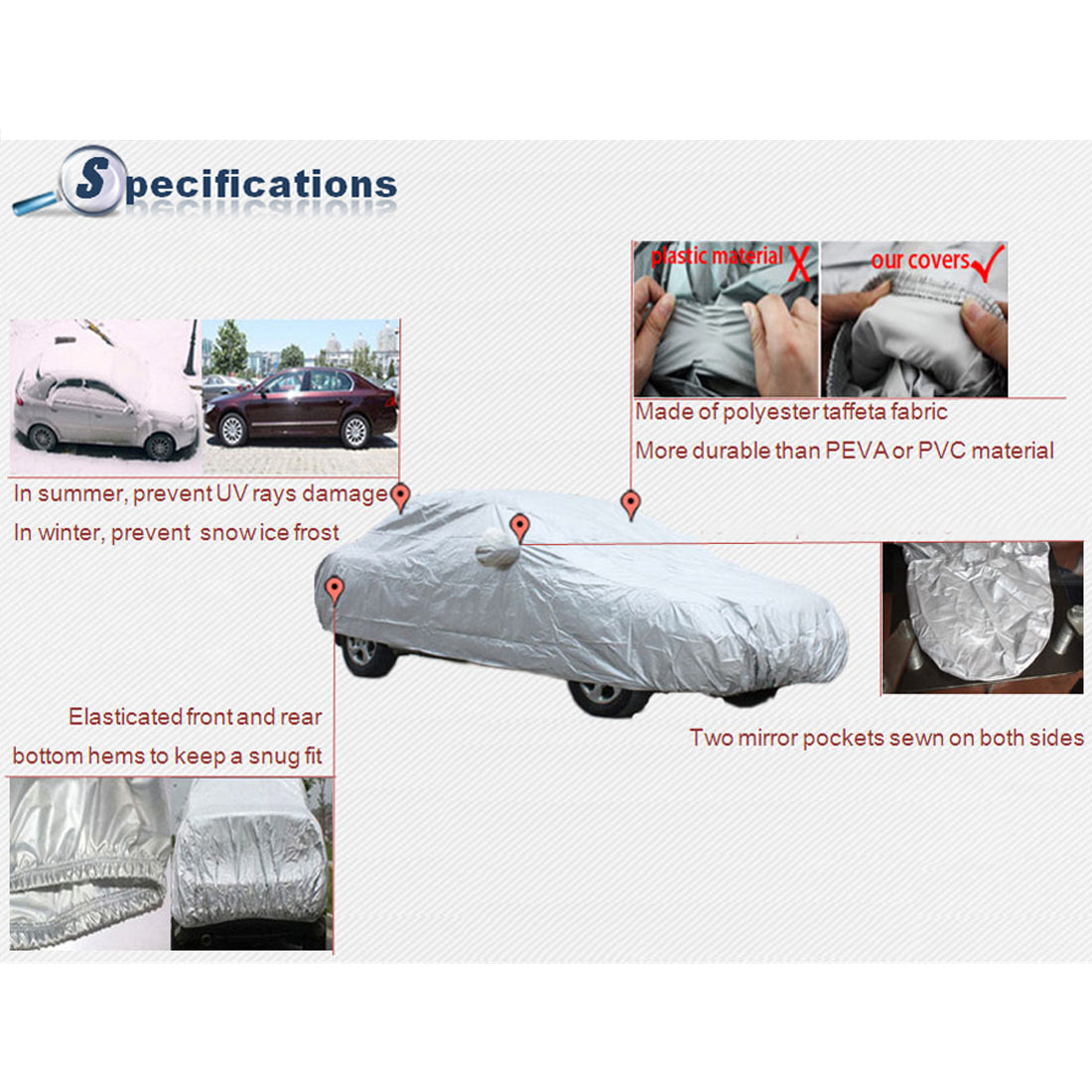 Breathable Waterproof UV Dust Protective SUV Car Cover Outdoor For