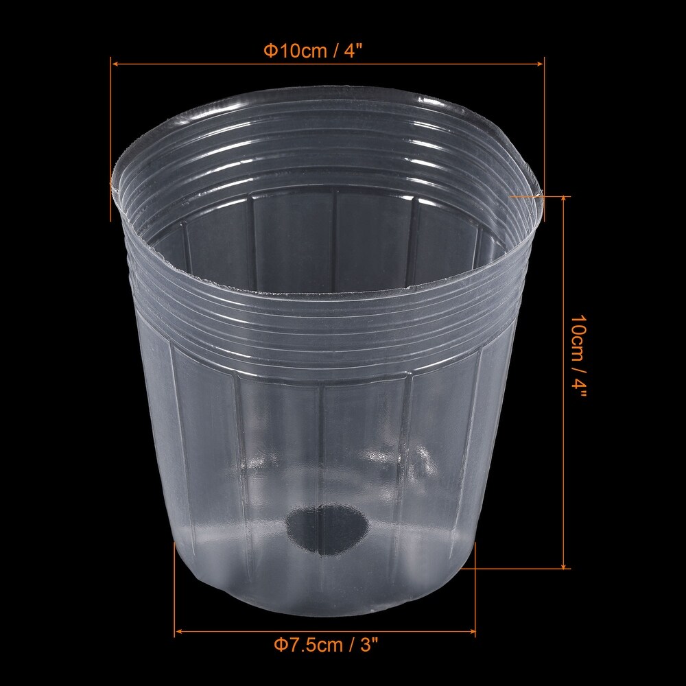 Plastic Plant Nursery Pots  20 Pack Flower Starting Container  Clear