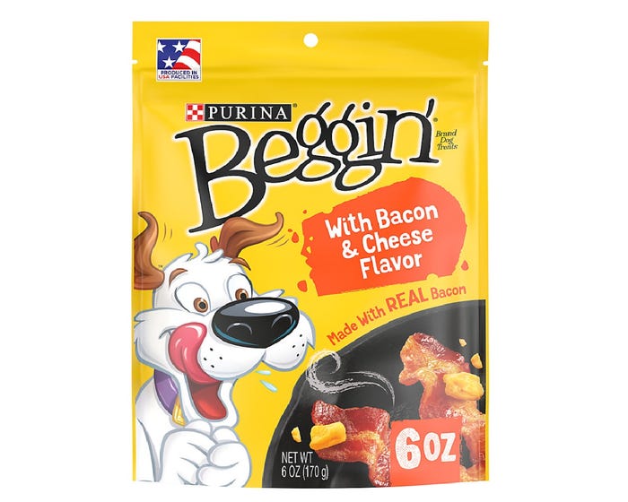 Purina Beggin Strips Bacon  Cheese Flavors Dog Treats， 6 oz. Pouch