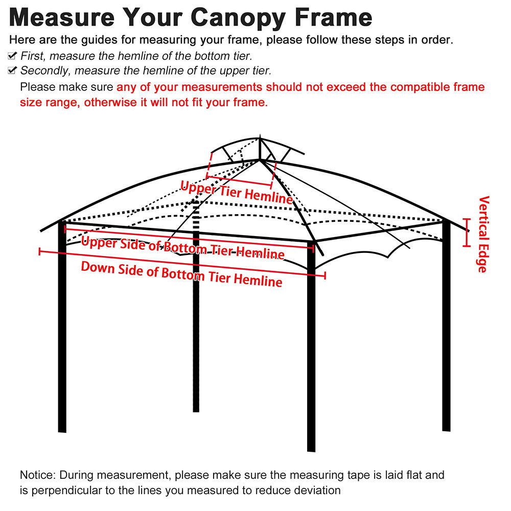 Yescom Gazebo Replacement for Lowe's Allen Roth 10x12 GF-12S004B-1