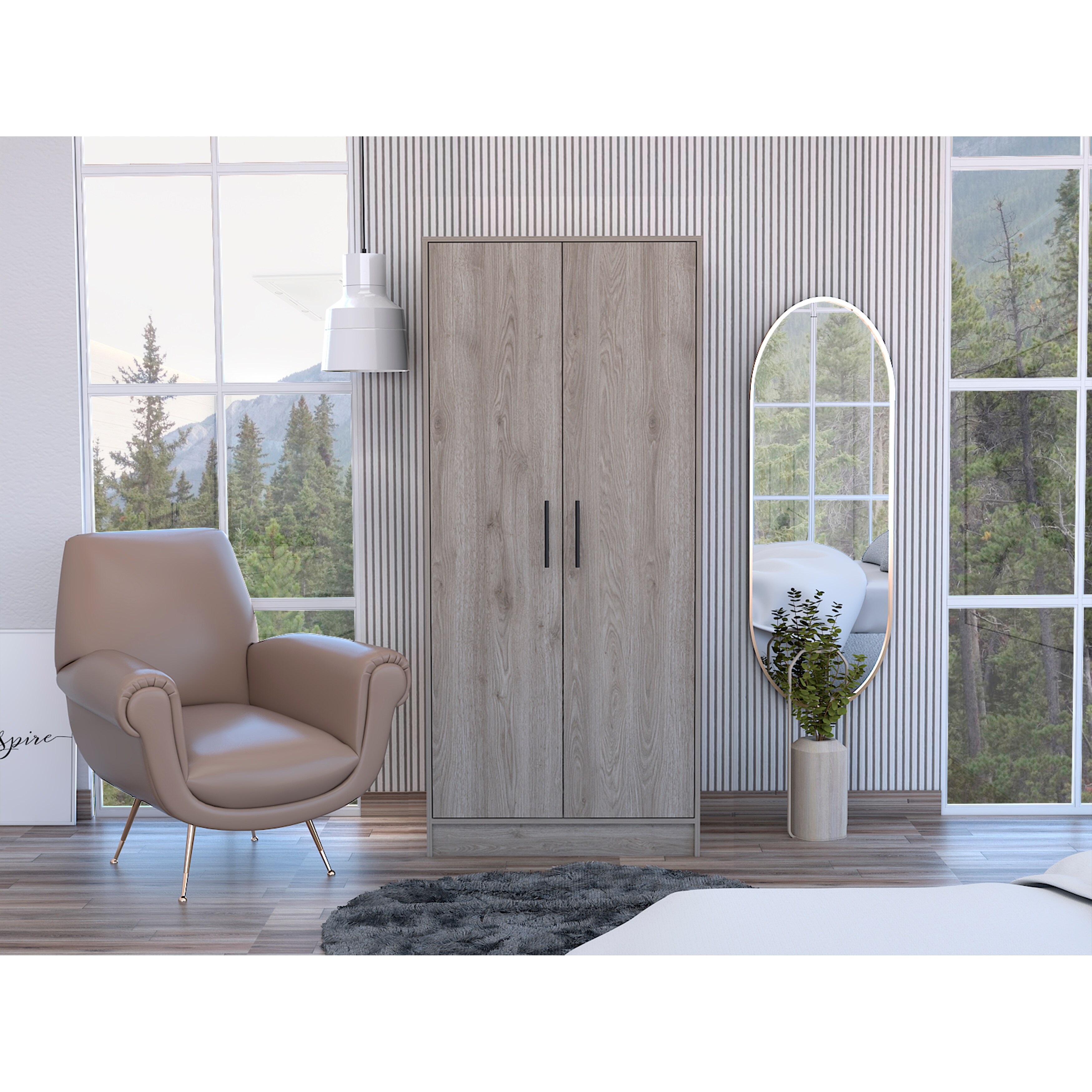 Rectangle Armoire Light Gray - - 37279324