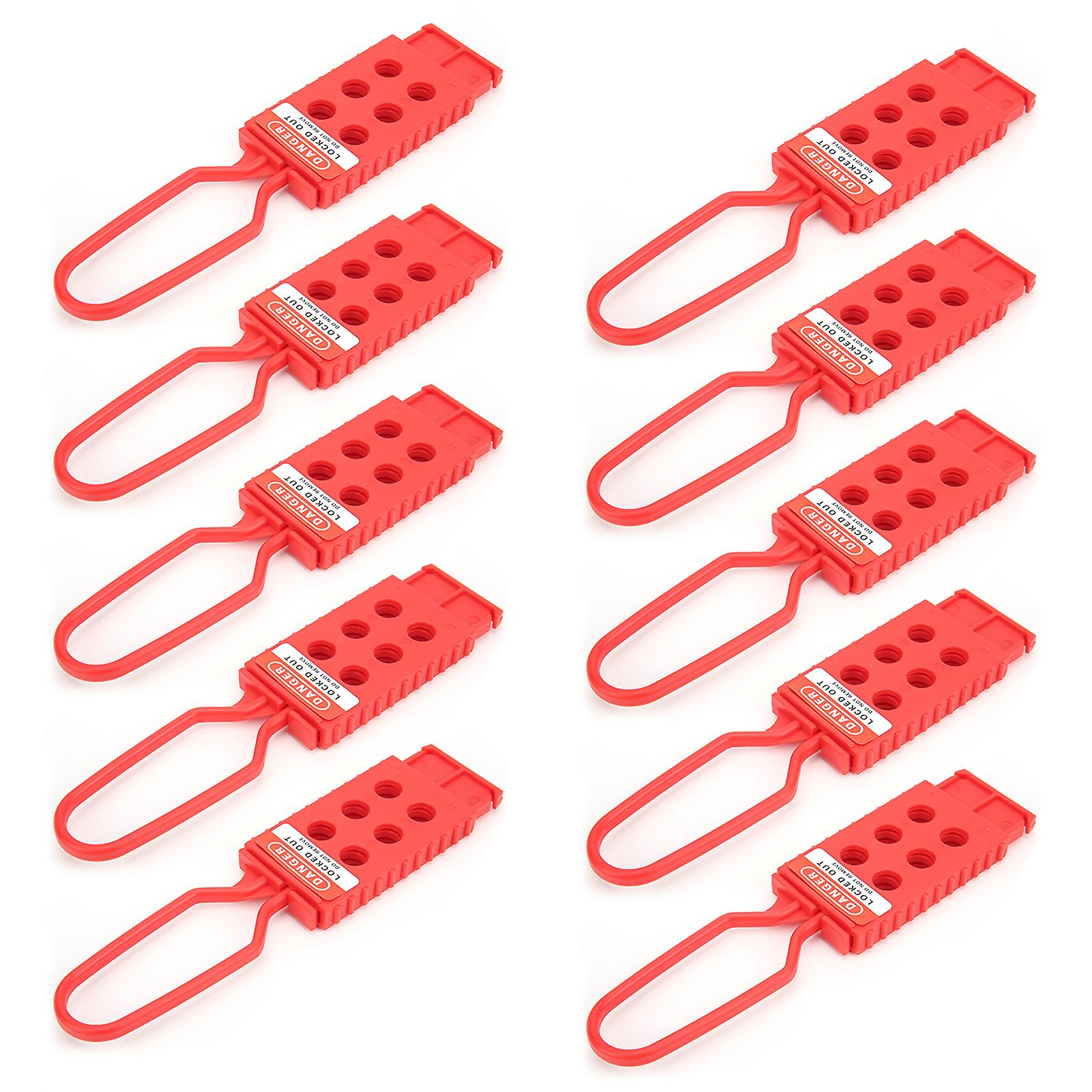 10pcs Safety Lockout Hasp 6hole Insulating Nylon For Industrial Equipment Maintenance