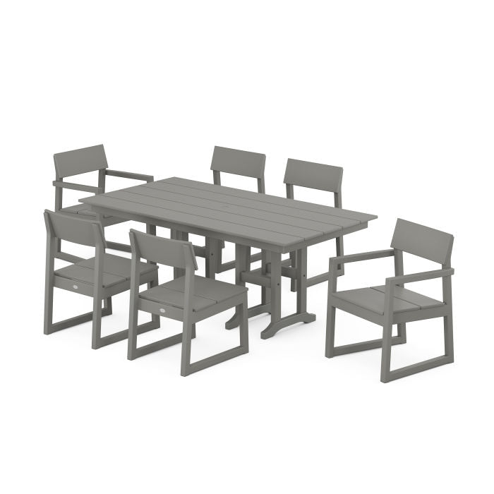 Polywood EDGE 7-Piece Farmhouse Dining Set PWS1179-1