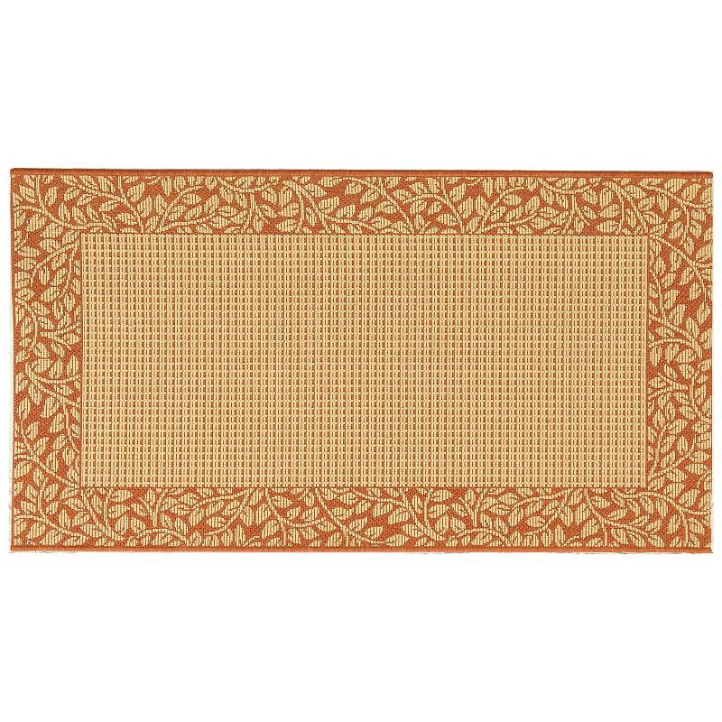 Safavieh Courtyard Leaves Wide Border Indoor Outdoor Rug