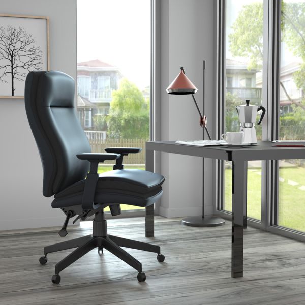 Lorell Premium Vinyl High-back Executive Chair