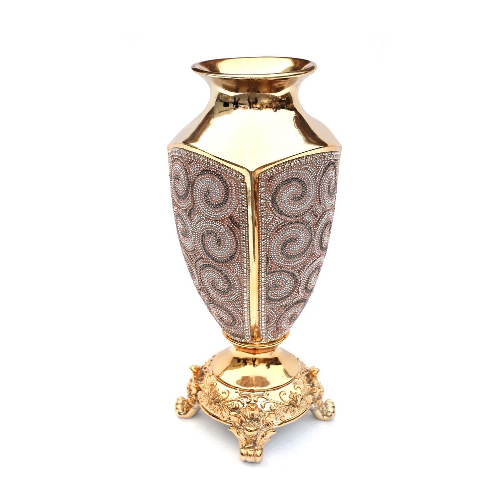 Ambrose Crystal Embellished Ceramic Vase