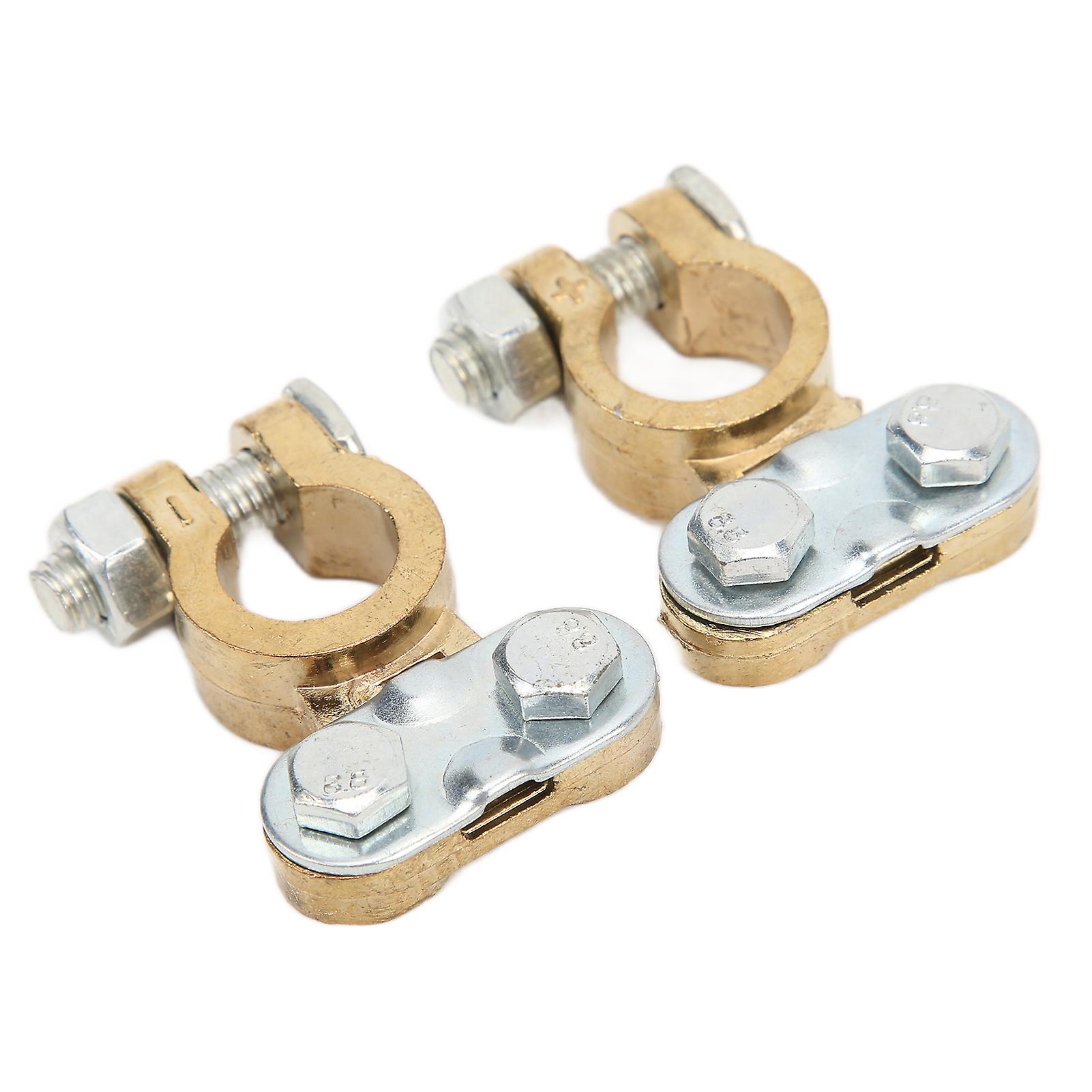 1 Pair Of Car Battery Terminals Corrosion Resistance Metal Battery Terminal Clamp Connectors For Cars