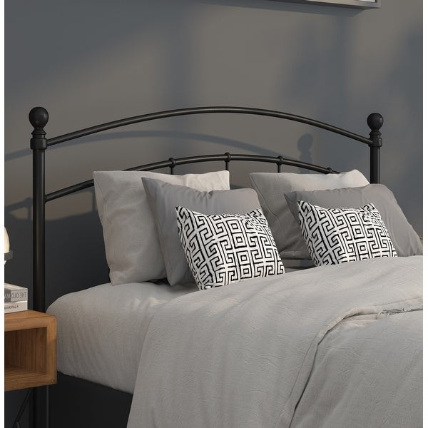 Pulman Classic Queen Size Black Metal Headboard - - 37060176