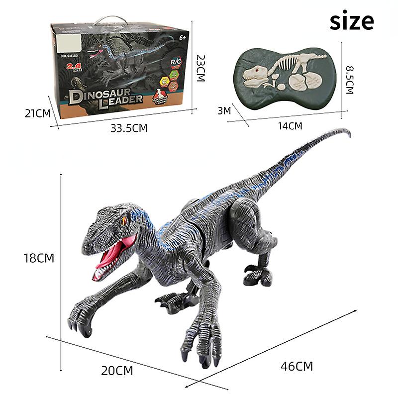 Miman Childrens 2.4g Wireless Remote Control Velociraptor Electric Sound And Light Simulation Mechanical Dinosaur Model Toy