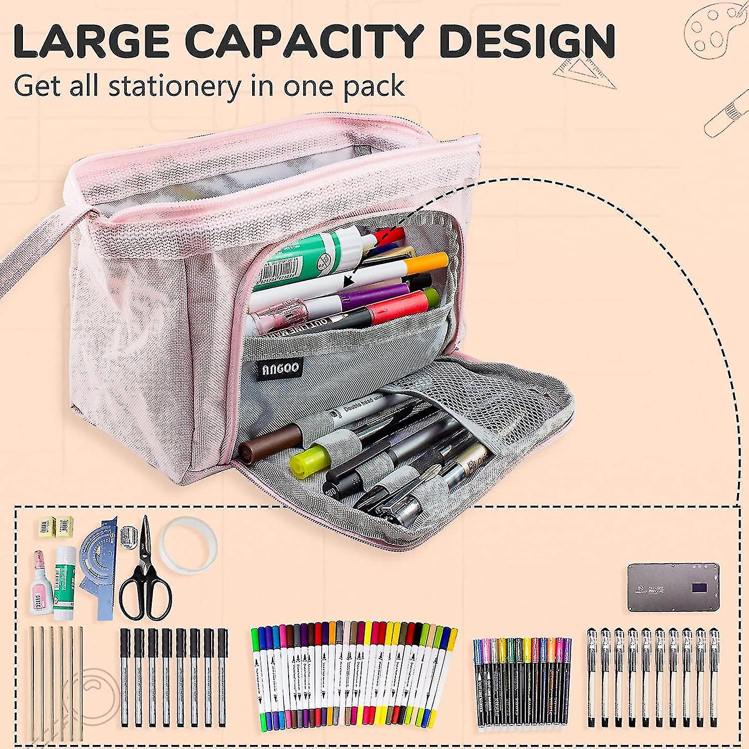 Big Capacity Pencil Case， Extra Large Pencil Pouch， Easy To Carry Pencil Bag For Students Men And Women