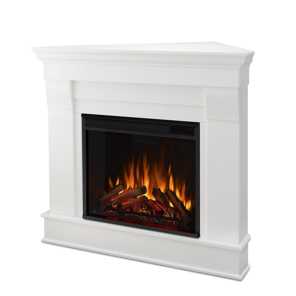 Chateau White Electric Corner Fireplace by Real Flame   41\