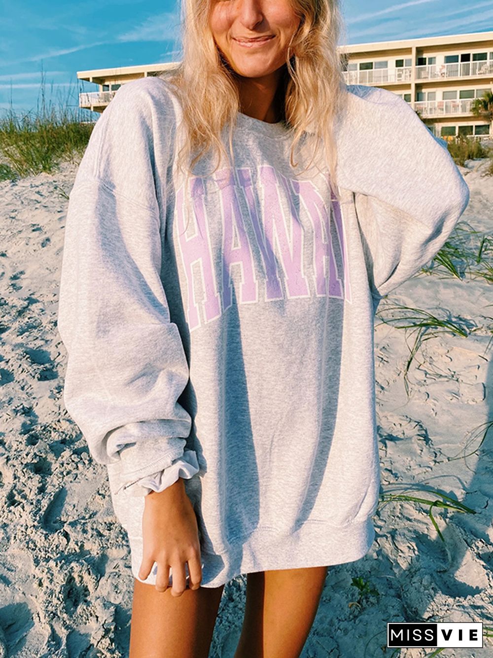 Round Neck Long Sleeve Sweatshirt