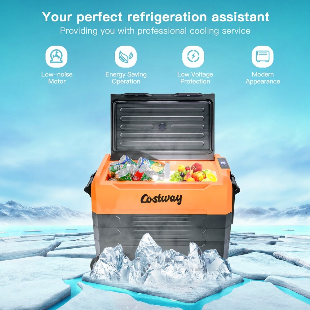 Costway 58 Quarts Car Refrigerator Portable RV Freezer Dual Zone w/   See details