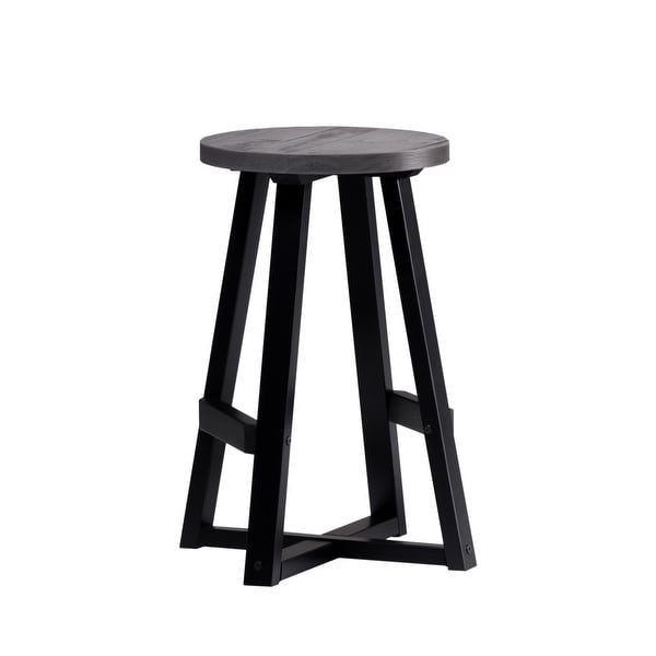 Middlebrook Round 24-inch Distressed Solid Wood Counter Stool