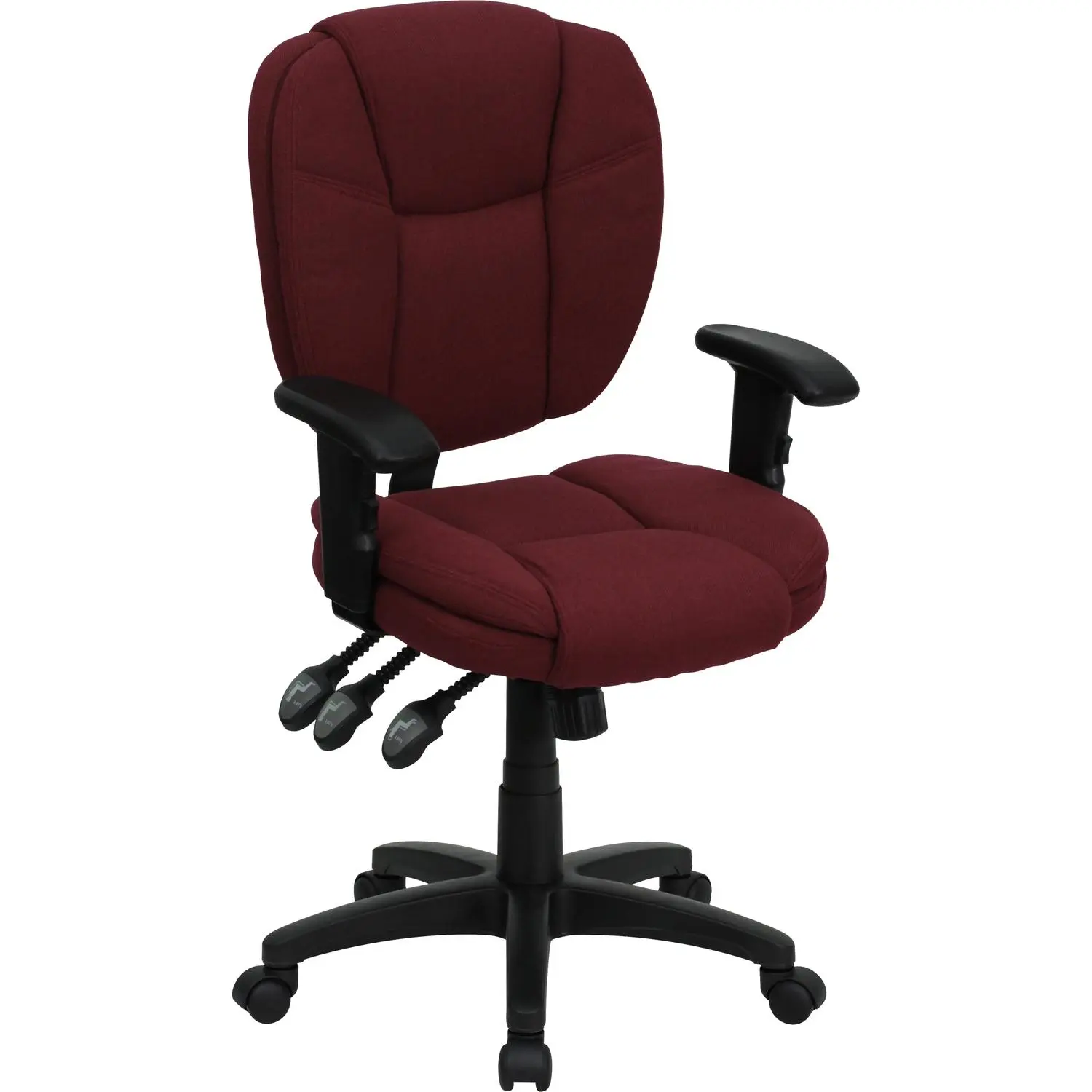 Burgundy Fabric Office Chair