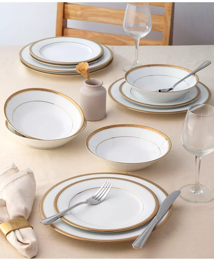 Noritake Charlotta Gold 12 Pc Dinnerware Set