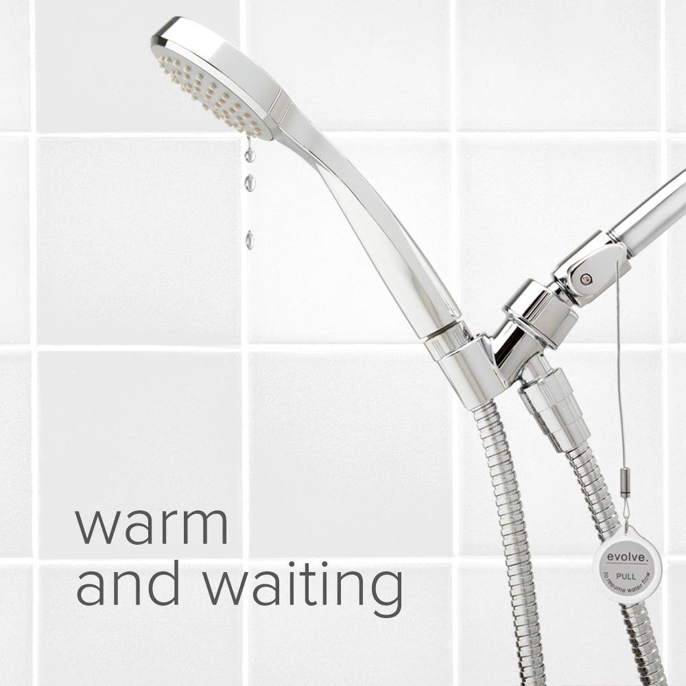 Evolve 3-Spray Patterns with 1.5 GPM 3.25 in. Wall Mount Handheld Shower Head with Auto Diverting Tub Spout Diverter in Chrome EV3342-CP150-SB