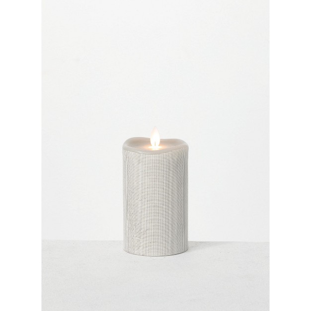 Frosted Patterned Led Pillar Candle