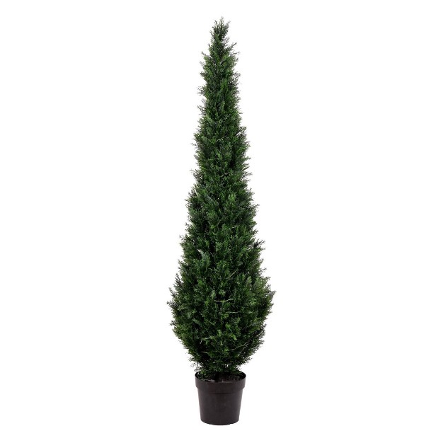 7' Artificial Potted Cedar Tree (uv) - Vickerman