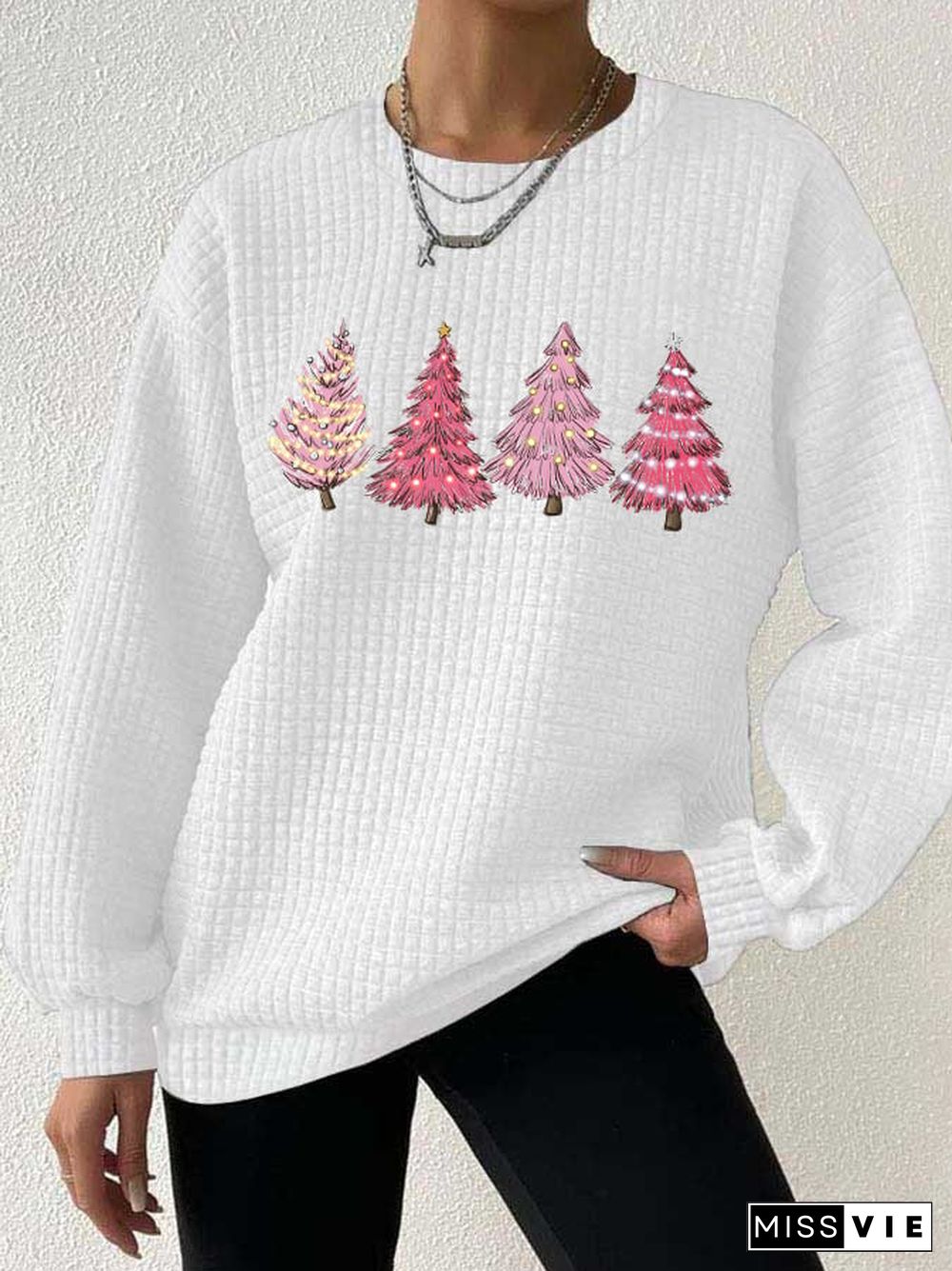 Women's Pink Tree Casual Sweatshirt