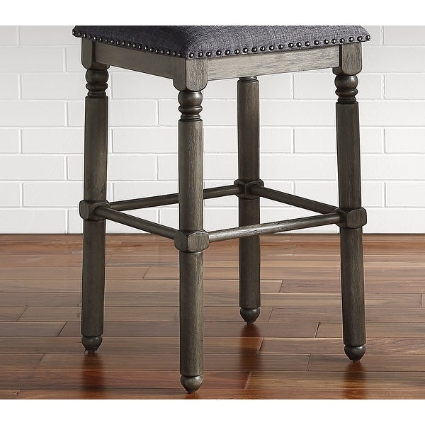 Roundhill Furniture Arnhem Wood Upholstered Counter Height Stool， Set of 2