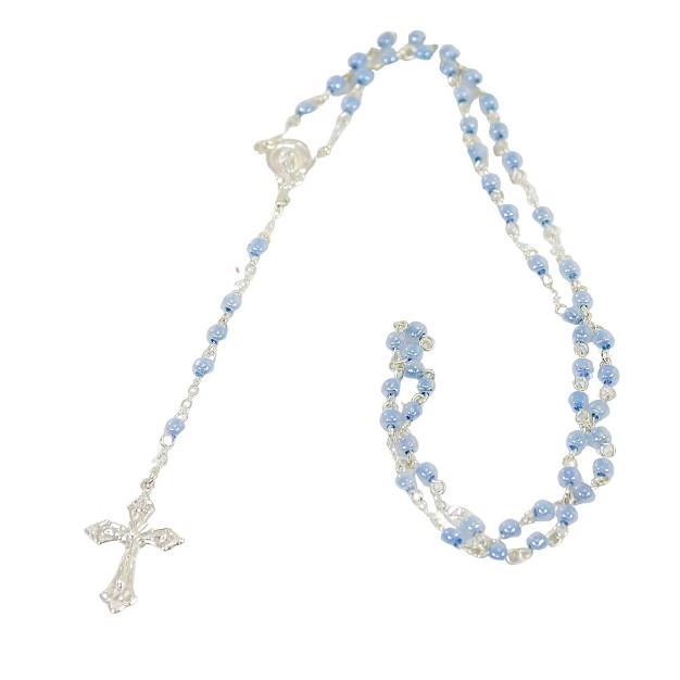 Religious Bless Boy Box One Lidded Box Containing A Rosary Inches Rosary Cross 22328 Polyresin Blue