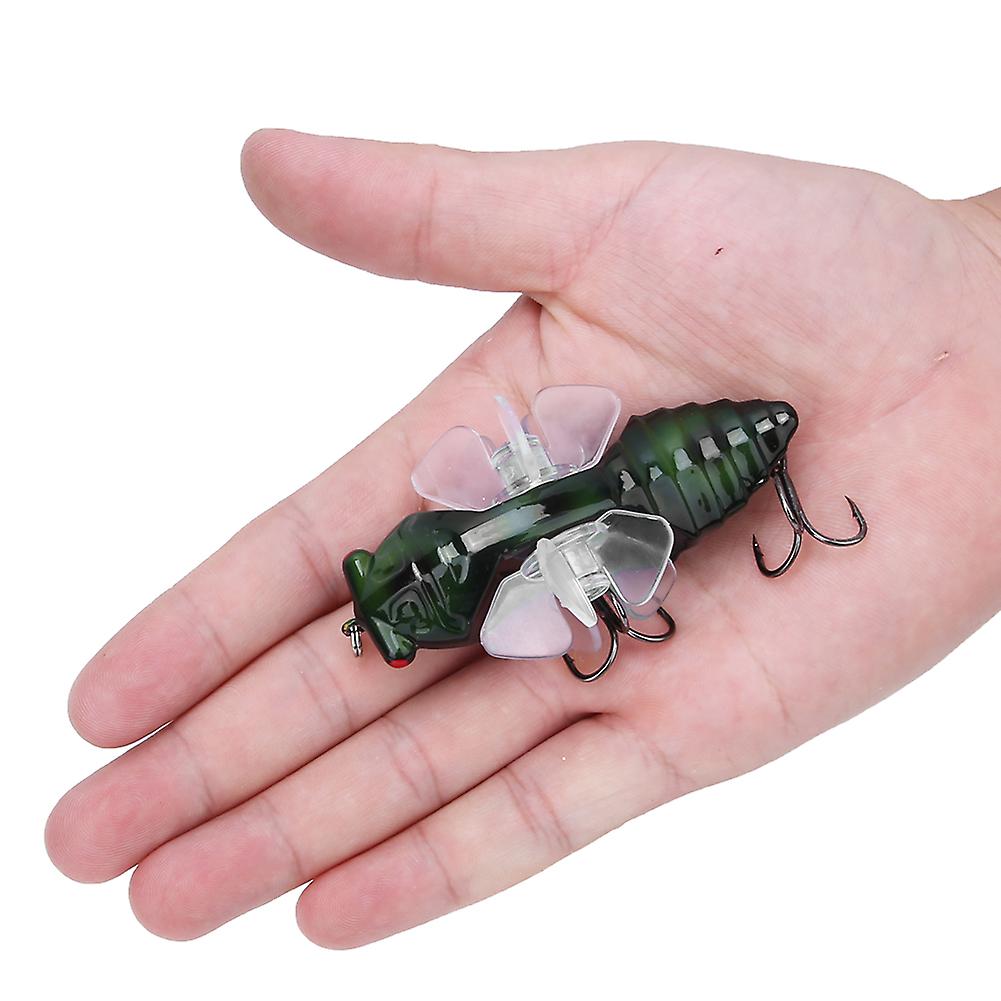 Hard Fish Lure Bionic Cicada Shape Fishing Bait With Rotating Spins Propeller Treble Hook 7.5cmy238-7