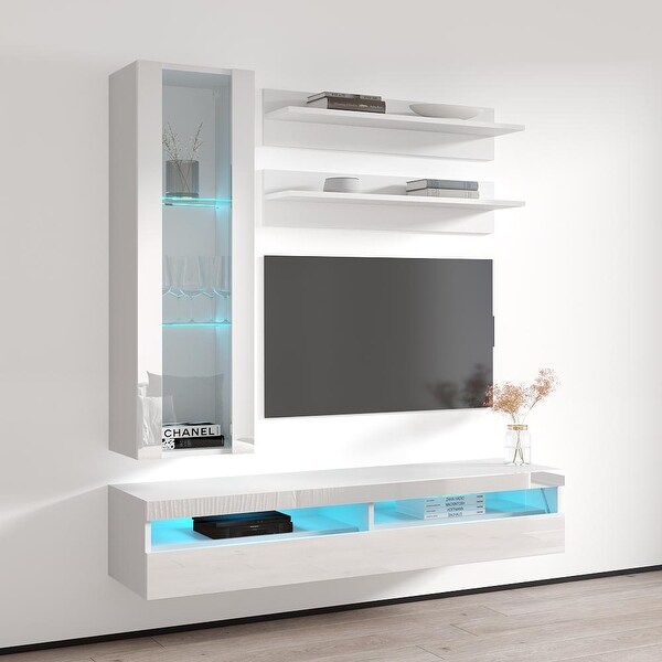 Fly H2 35TV Wall Mounted Floating Modern Entertainment Center