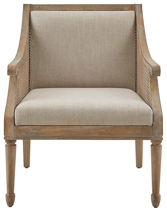 Martha Stewart Isla Reclaimed Natural Cane Inset Armchair   Tropical   Armchairs And Accent Chairs   by Olliix  Houzz