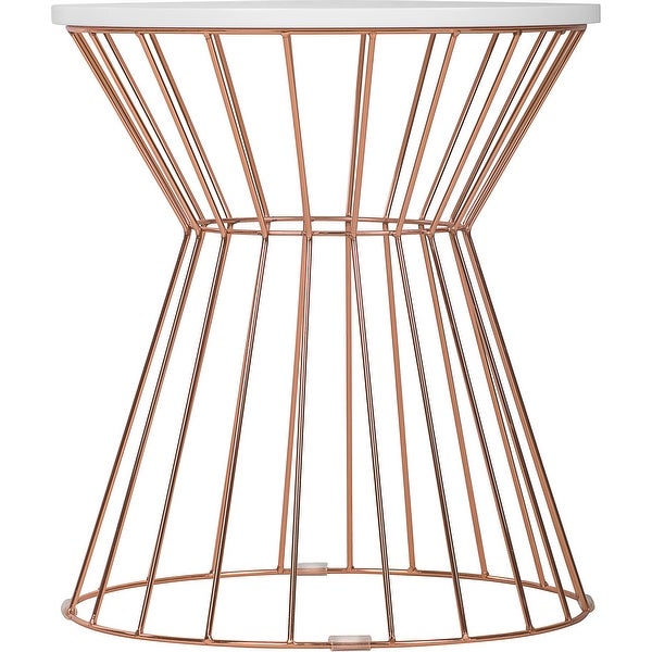 Elle Decor Lulu Round Hourglass Metal Side Table