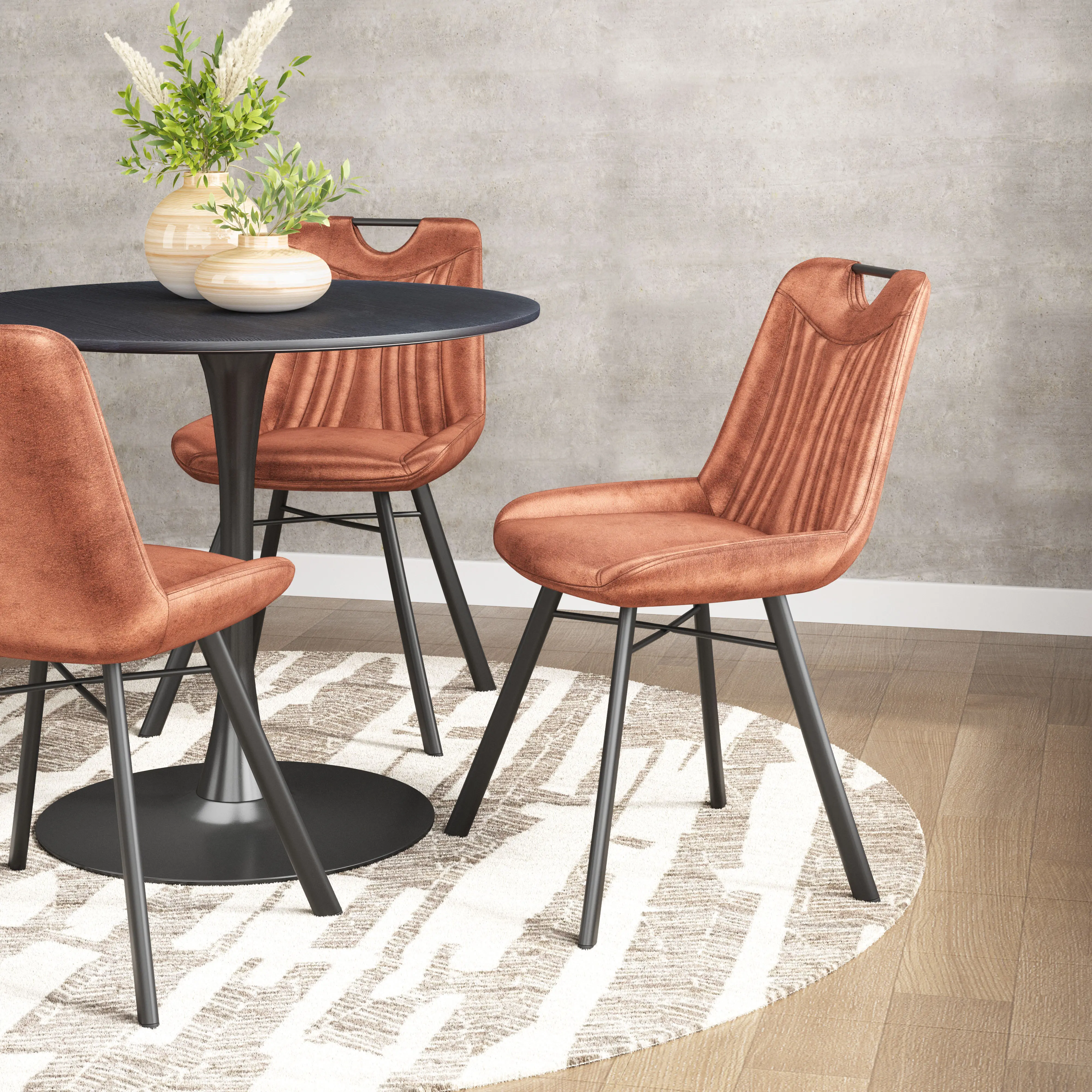 Tyler Brown Velvet Dining Chair， Set of 2