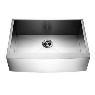 LUXIER Handmade Farmhouse Apron-Front Stainless Steel 30 in. Single Bowl Kitchen Sink AFS30-18Z